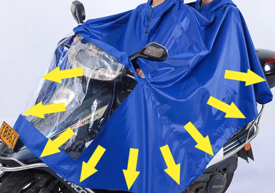 Shoppy Wind Waterproof Motorcycle Rain Hoodie Coat Poncho