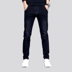 Slim fit dark jeans for men