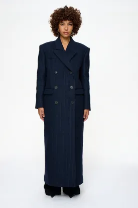 The Statement Maxi Coat Pinstripe