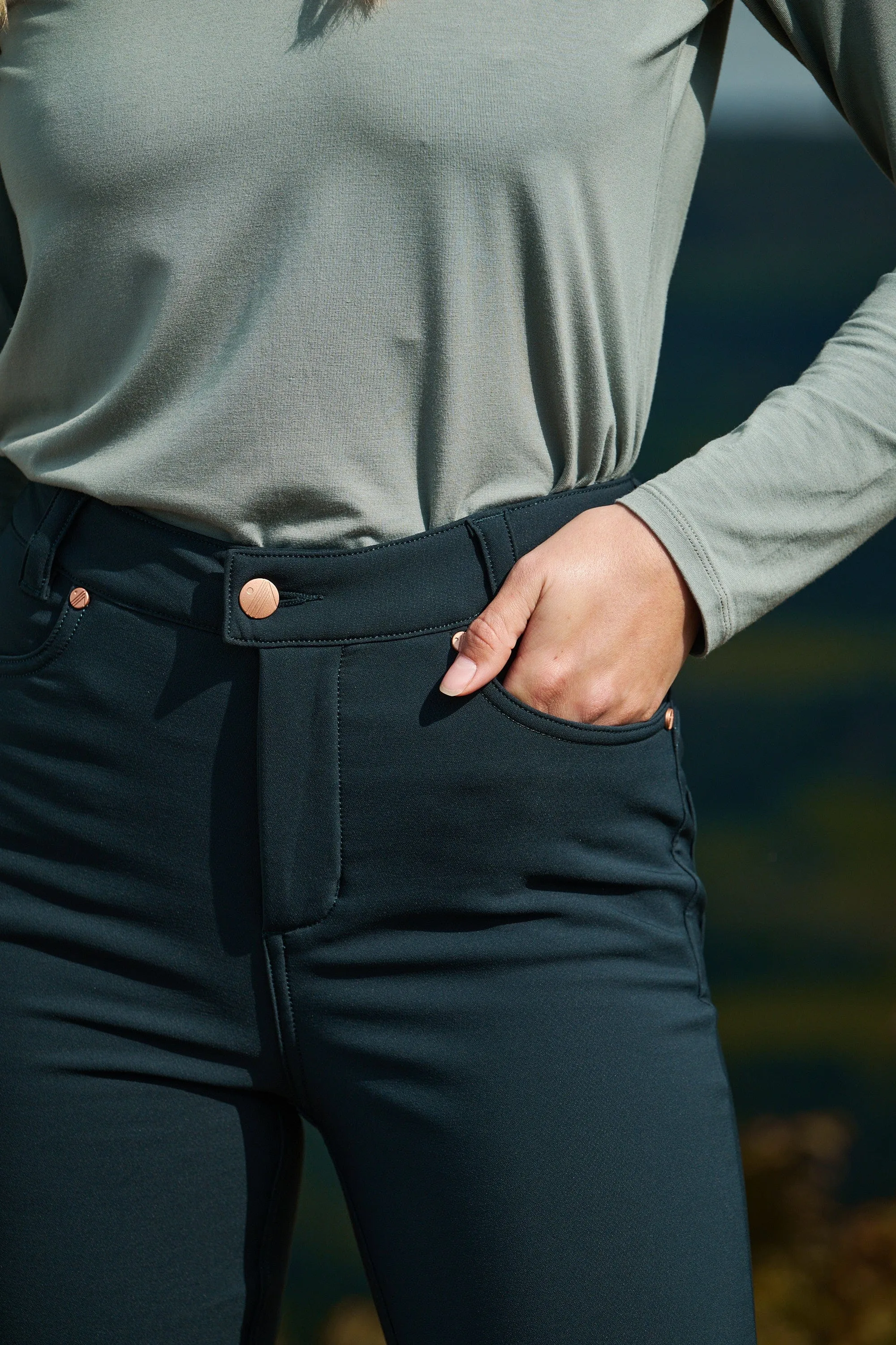 Thermal Skinny Outdoor Trousers - Evergreen