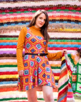 'Tropica' Crochet Print Skater Dress