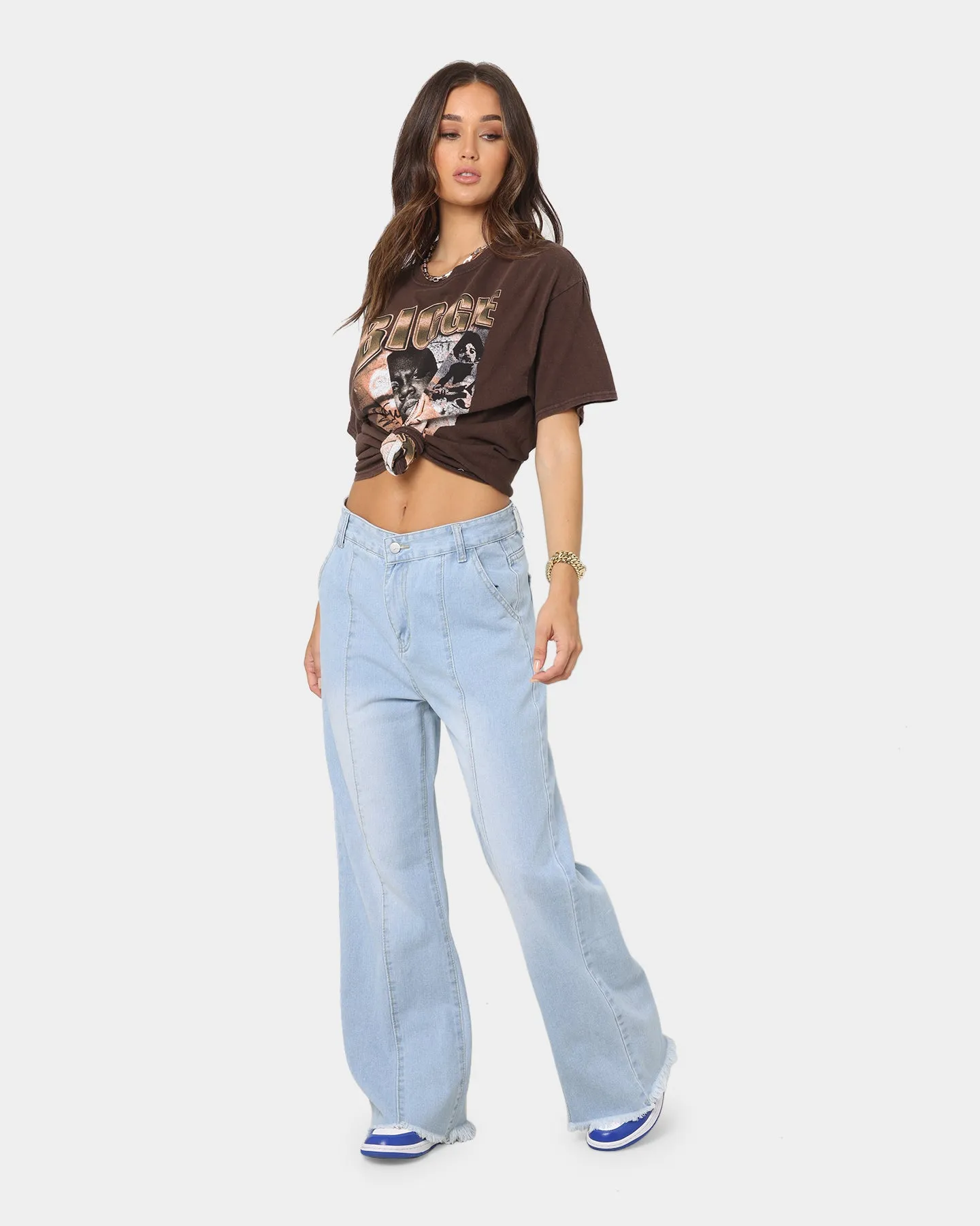 XXIII Women's Callie Pleat Bell Bottom Jeans Blue