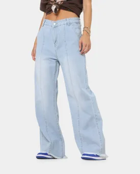 XXIII Women's Callie Pleat Bell Bottom Jeans Blue