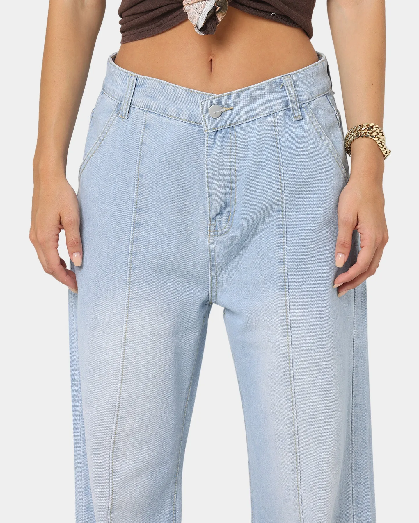 XXIII Women's Callie Pleat Bell Bottom Jeans Blue