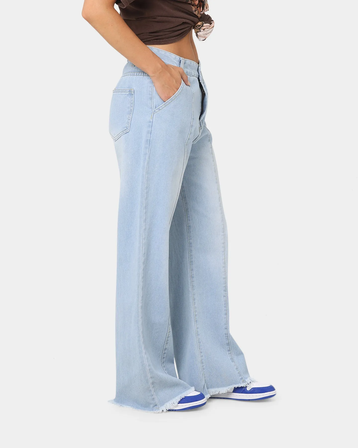 XXIII Women's Callie Pleat Bell Bottom Jeans Blue